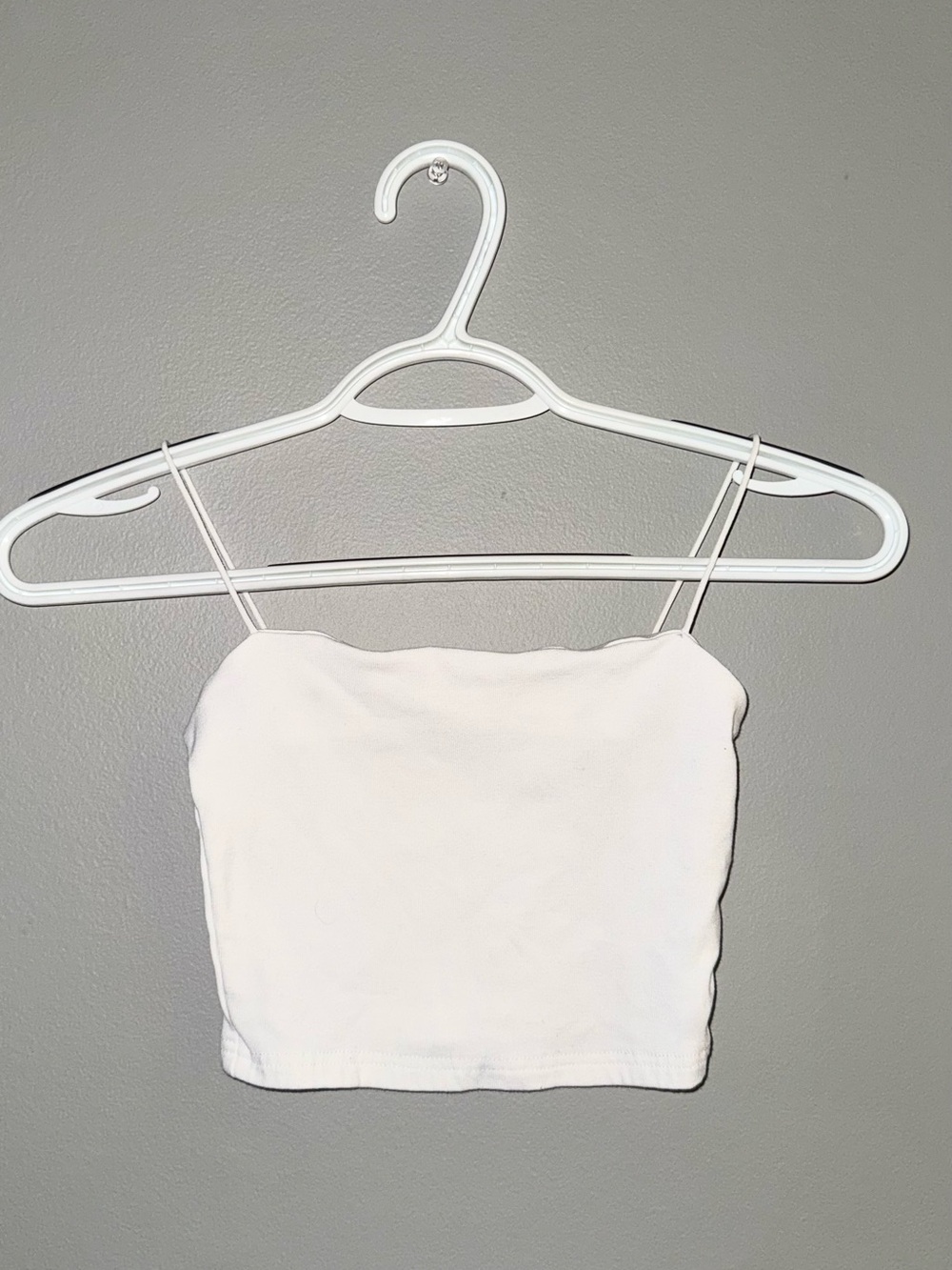 White Slim-Strap Tube Camisole Top